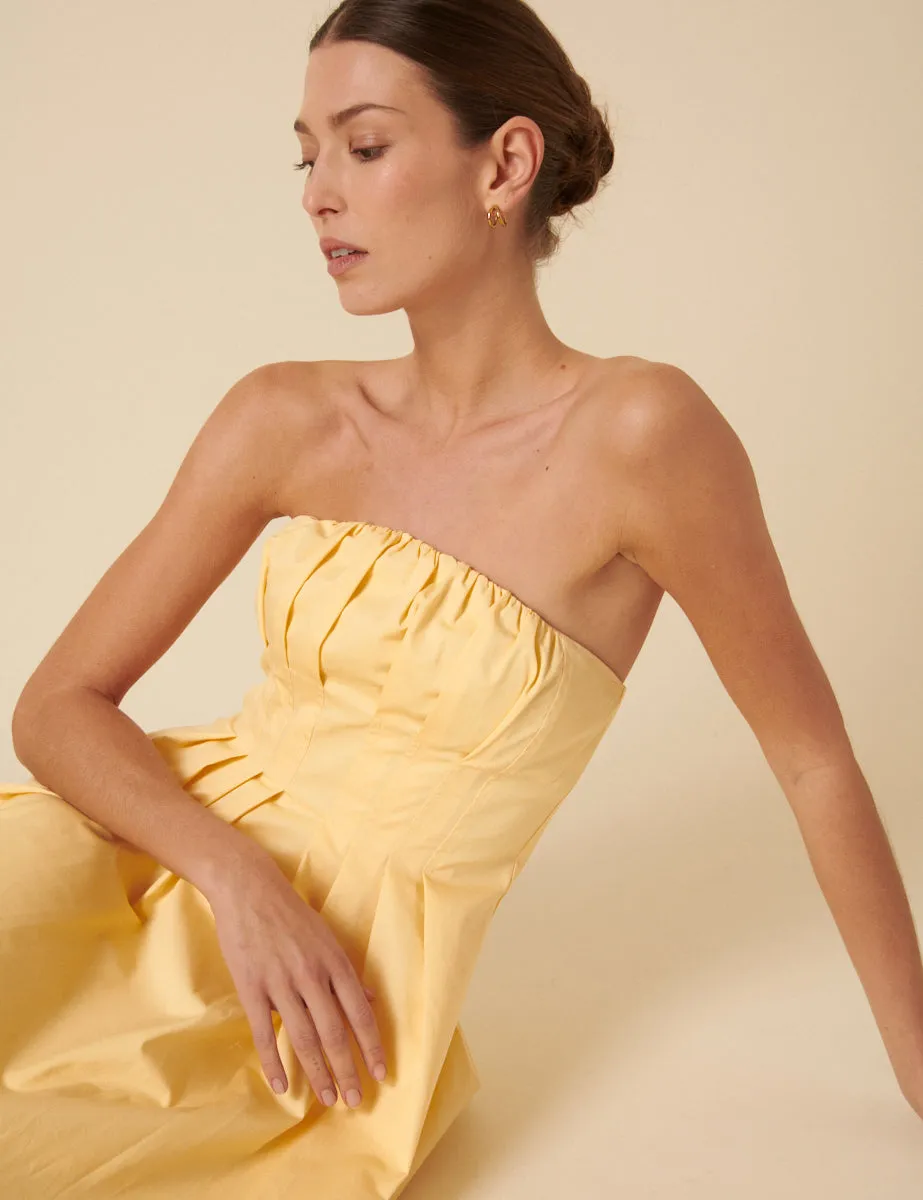 Butter Yellow Bandeau Emmett Midi Dress sold by Nobody's Child product image thumbnail 3