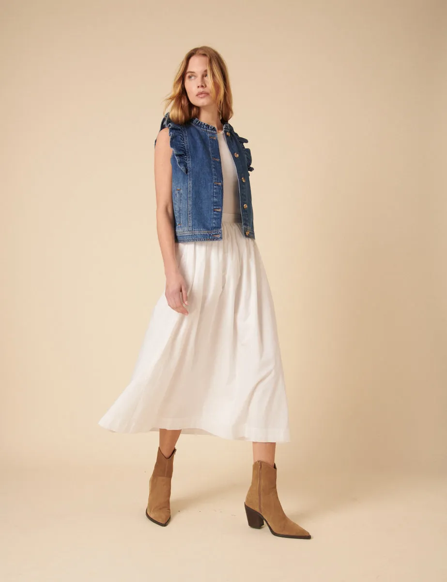 Blue Denim Frill Waistcoat sold by Nobody's Child product image thumbnail 2