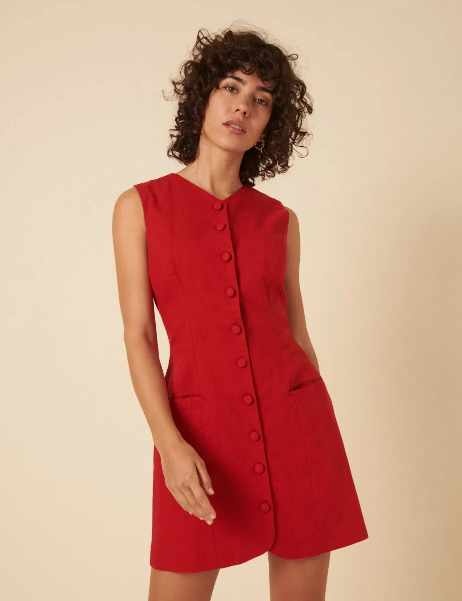 Red Tailored Yana Mini Dress sold by Nobody's Child product image thumbnail 3
