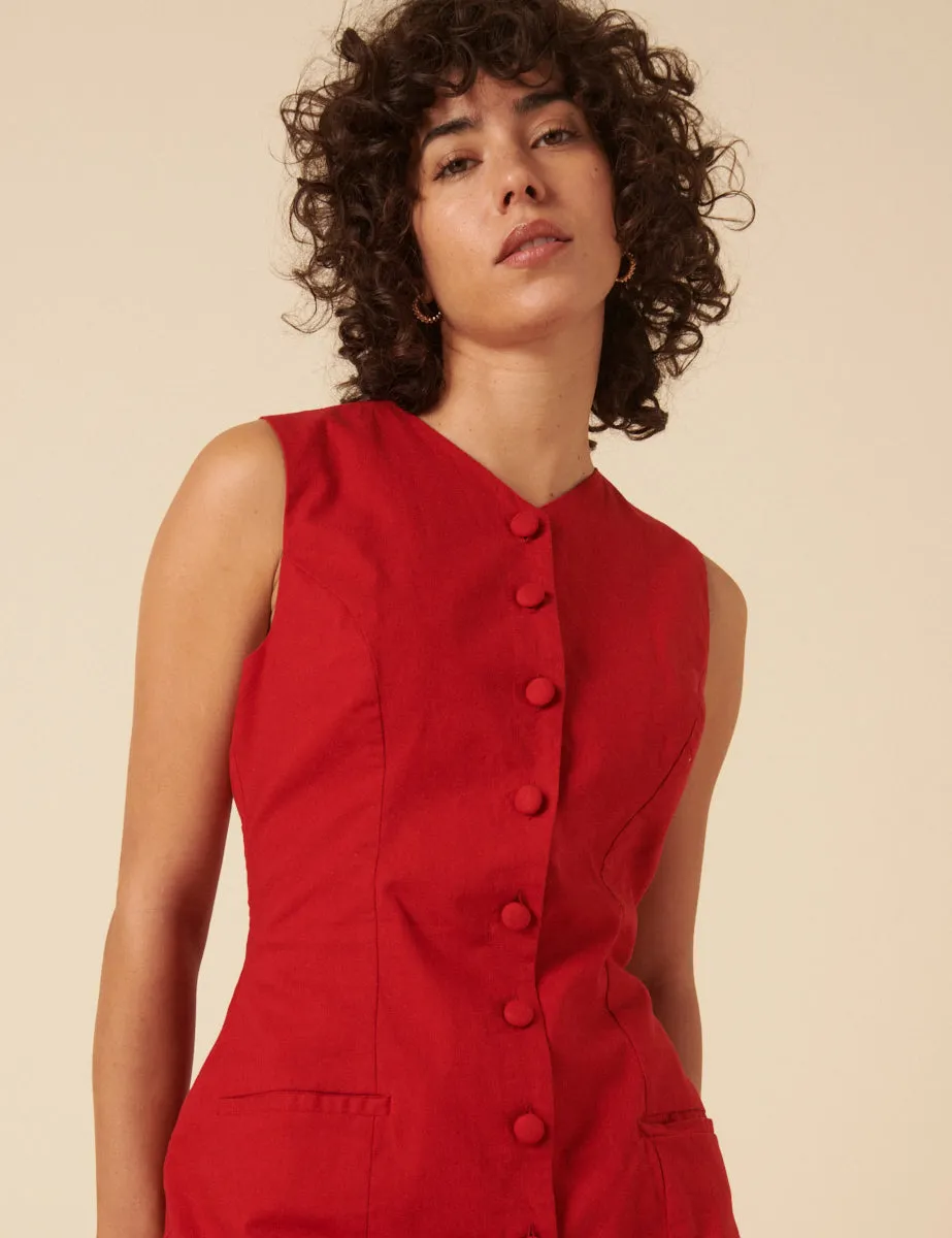 Red Tailored Yana Mini Dress sold by Nobody's Child product image thumbnail 4