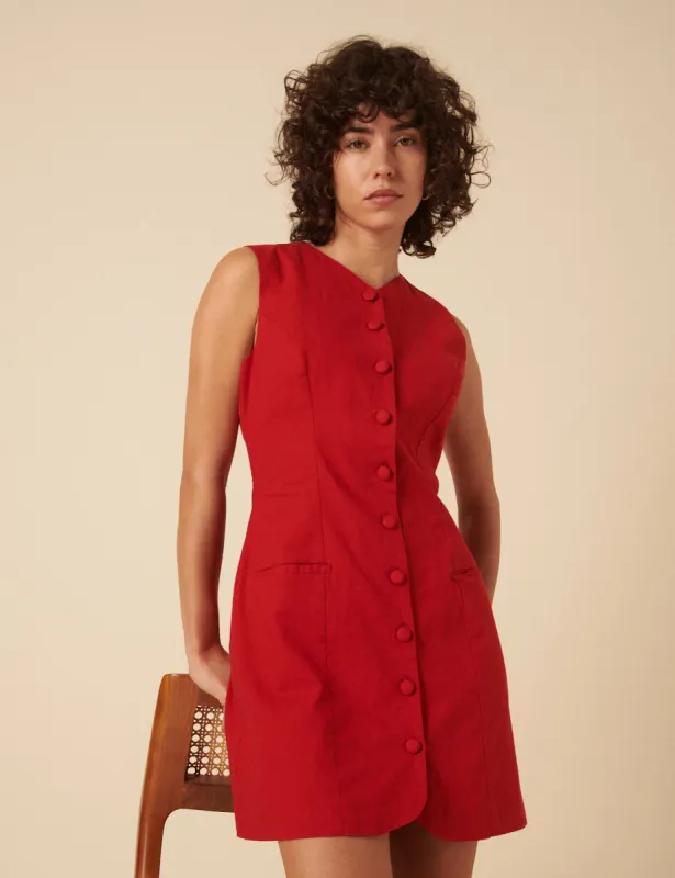 Red Tailored Yana Mini Dress sold by Nobody's Child