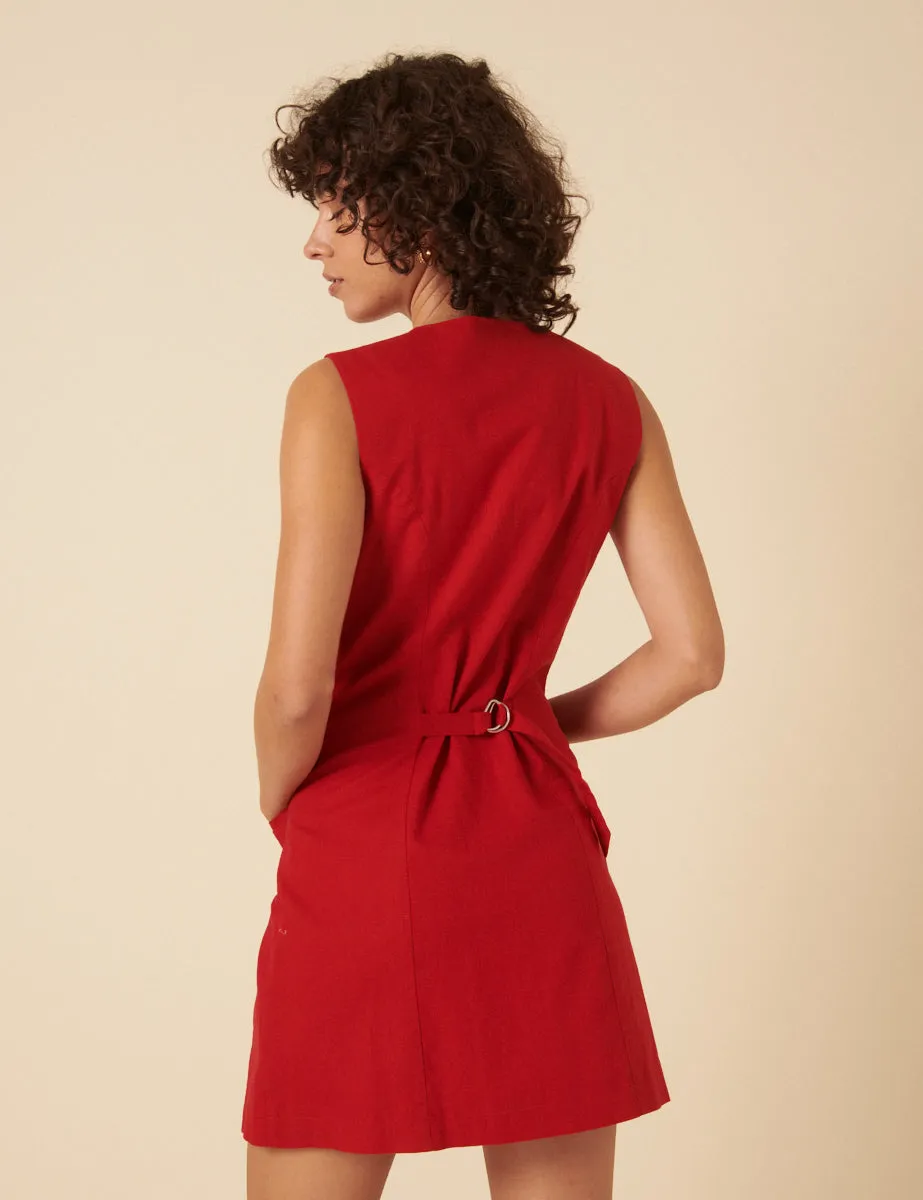Red Tailored Yana Mini Dress sold by Nobody's Child product image thumbnail 5