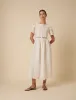 White Collar Broderie Orla Midi Dress sold by Nobody's Child