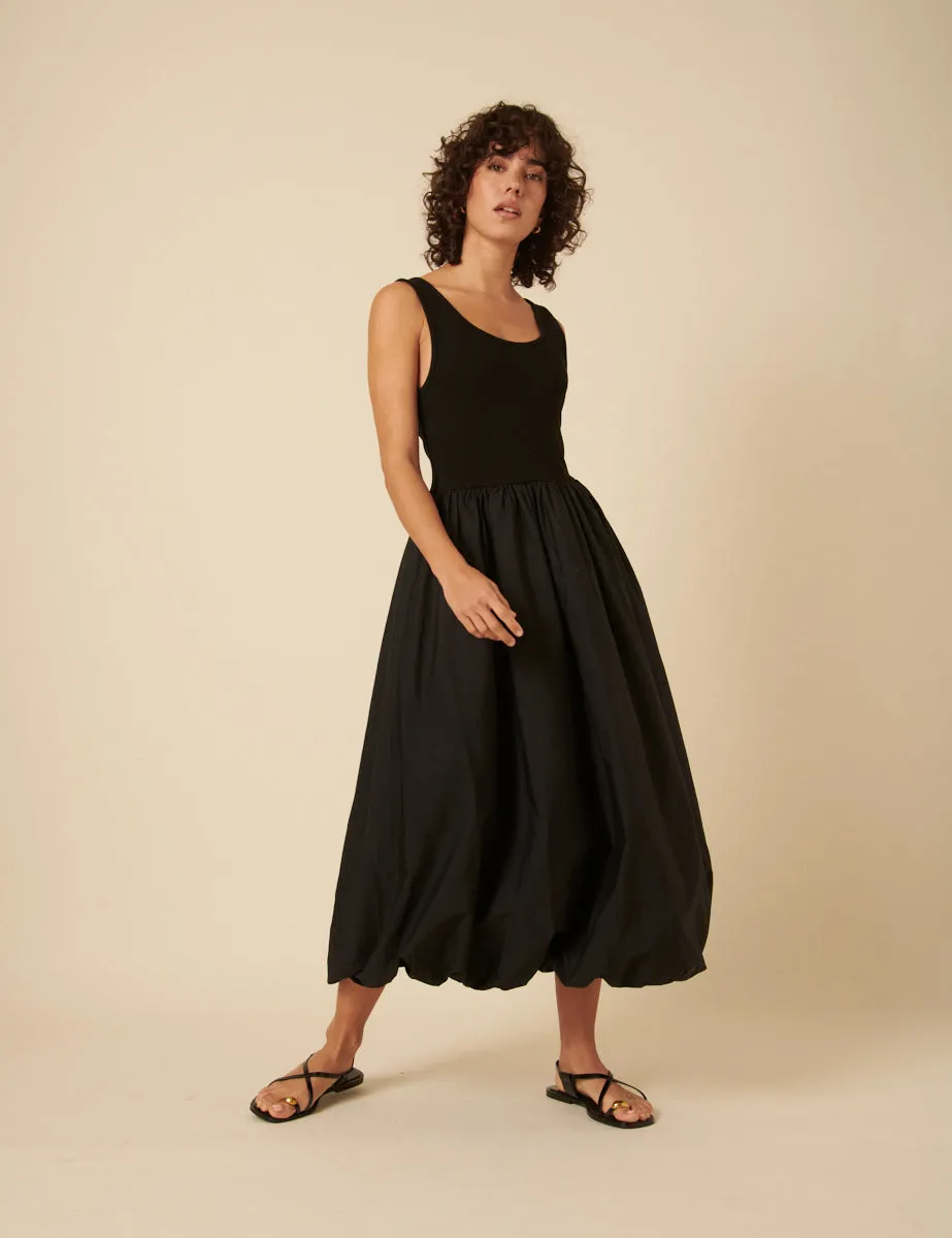 Black Nancy Bubble Hem Midi Dress sold by Nobody's Child product image thumbnail 3