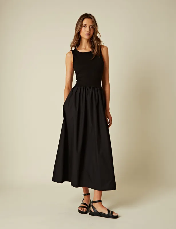 Black Vera Midi Dress sold by Nobody's Child