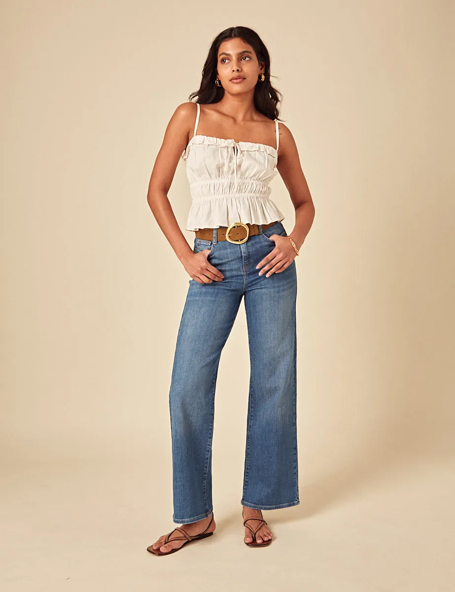 Blue Stretch Wide Leg Jeans sold by Nobody's Child product image thumbnail 3