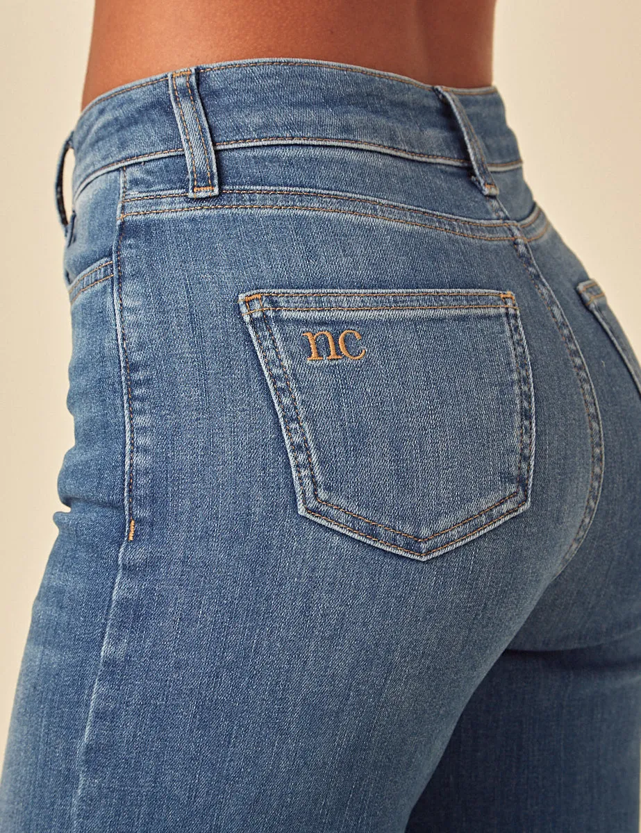 Blue Stretch Wide Leg Jeans sold by Nobody's Child product image thumbnail 2