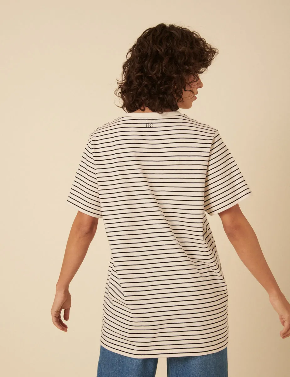 White Striped Oversized T-shirt sold by Nobody's Child product image thumbnail 5