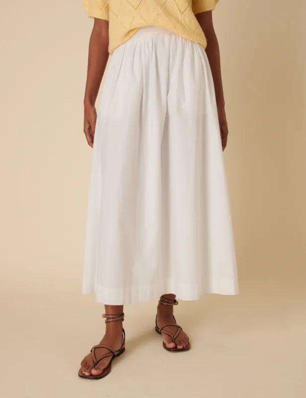 White A-line Midi Skirt sold by Nobody's Child