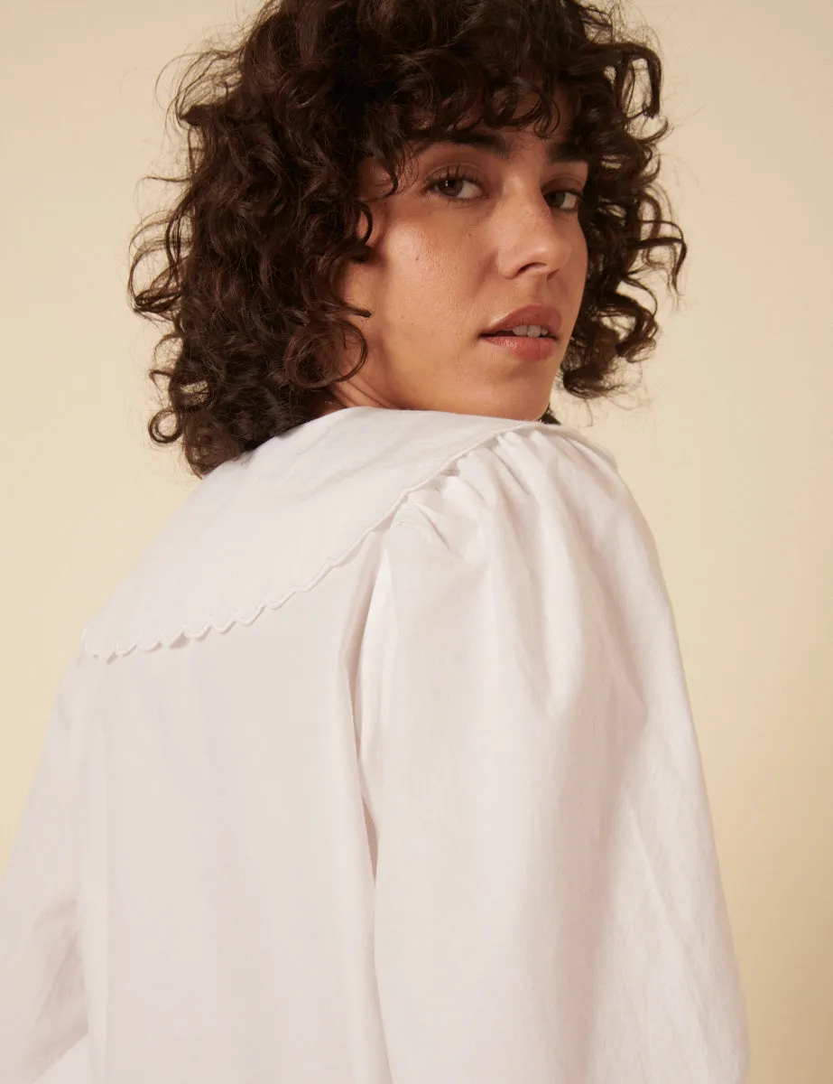 White Long Sleeve Birdie Blouse sold by Nobody's Child product image thumbnail 3