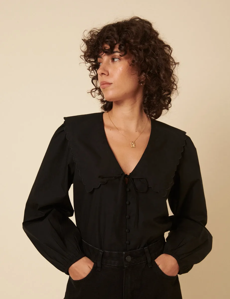 Black Long Sleeve Birdie Blouse sold by Nobody's Child product image thumbnail 5