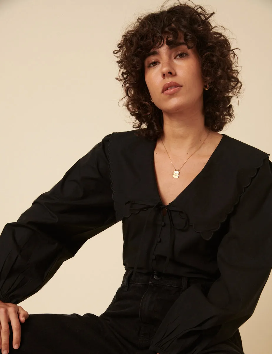 Black Long Sleeve Birdie Blouse sold by Nobody's Child product image thumbnail 3