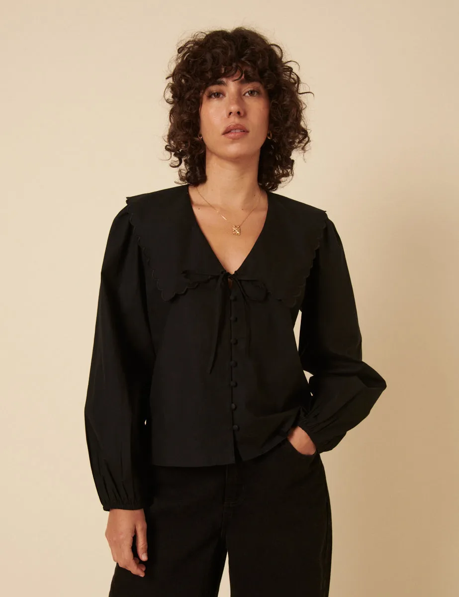 Black Long Sleeve Birdie Blouse sold by Nobody's Child