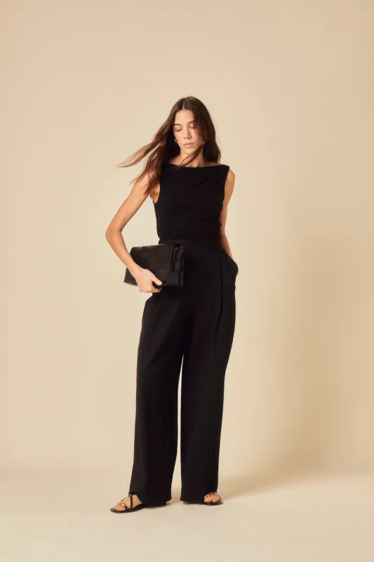 Black Relaxed Zeena Trousers sold by Nobody's Child