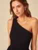Black One Shoulder Georgia Midi Dress sold by Nobody's Child