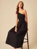 Black One Shoulder Georgia Midi Dress sold by Nobody's Child
