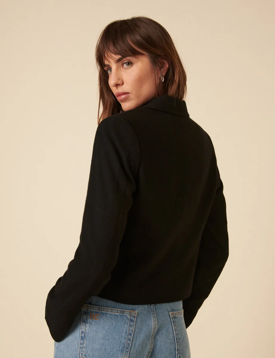 Black Cropped Blazer sold by Nobody's Child product image thumbnail 4