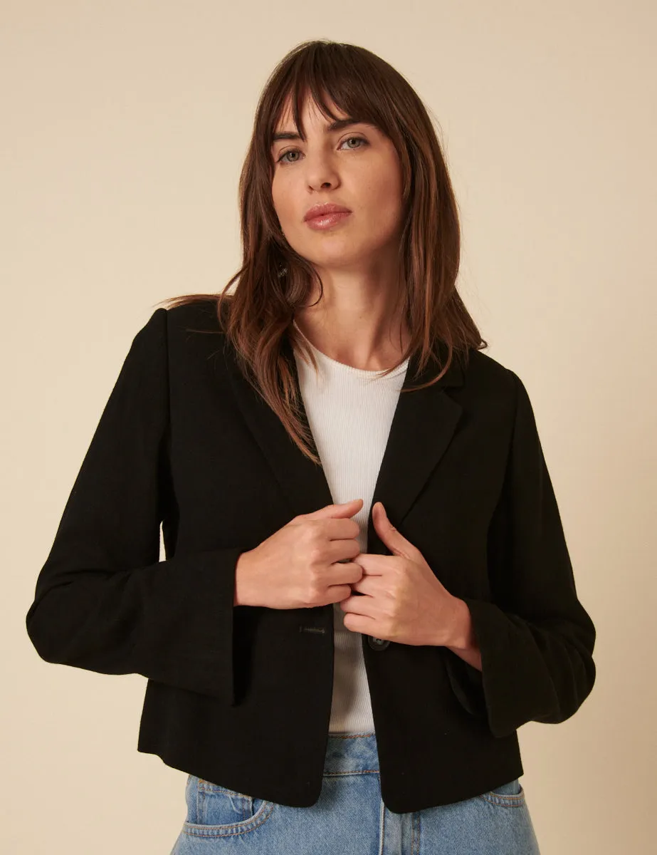 Black Cropped Blazer sold by Nobody's Child