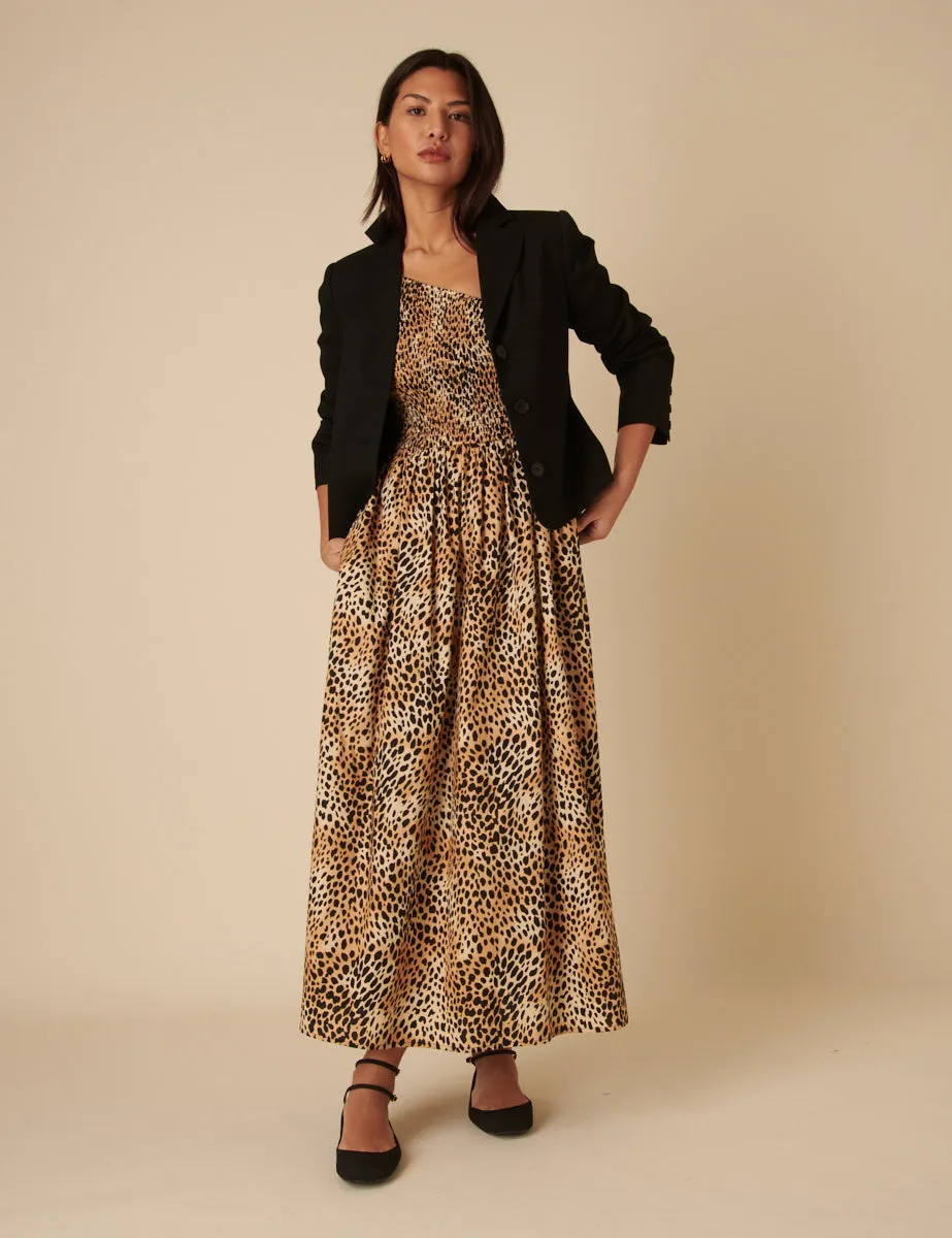Leopard Print One Shoulder Georgia Midi Dress sold by Nobody's Child product image thumbnail 3