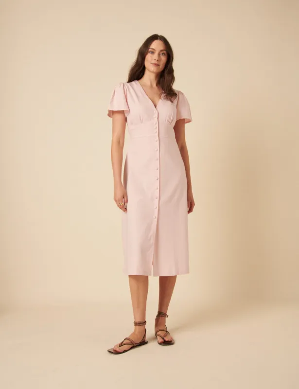 Pink Denim Rosie Midi Dress sold by Nobody's Child
