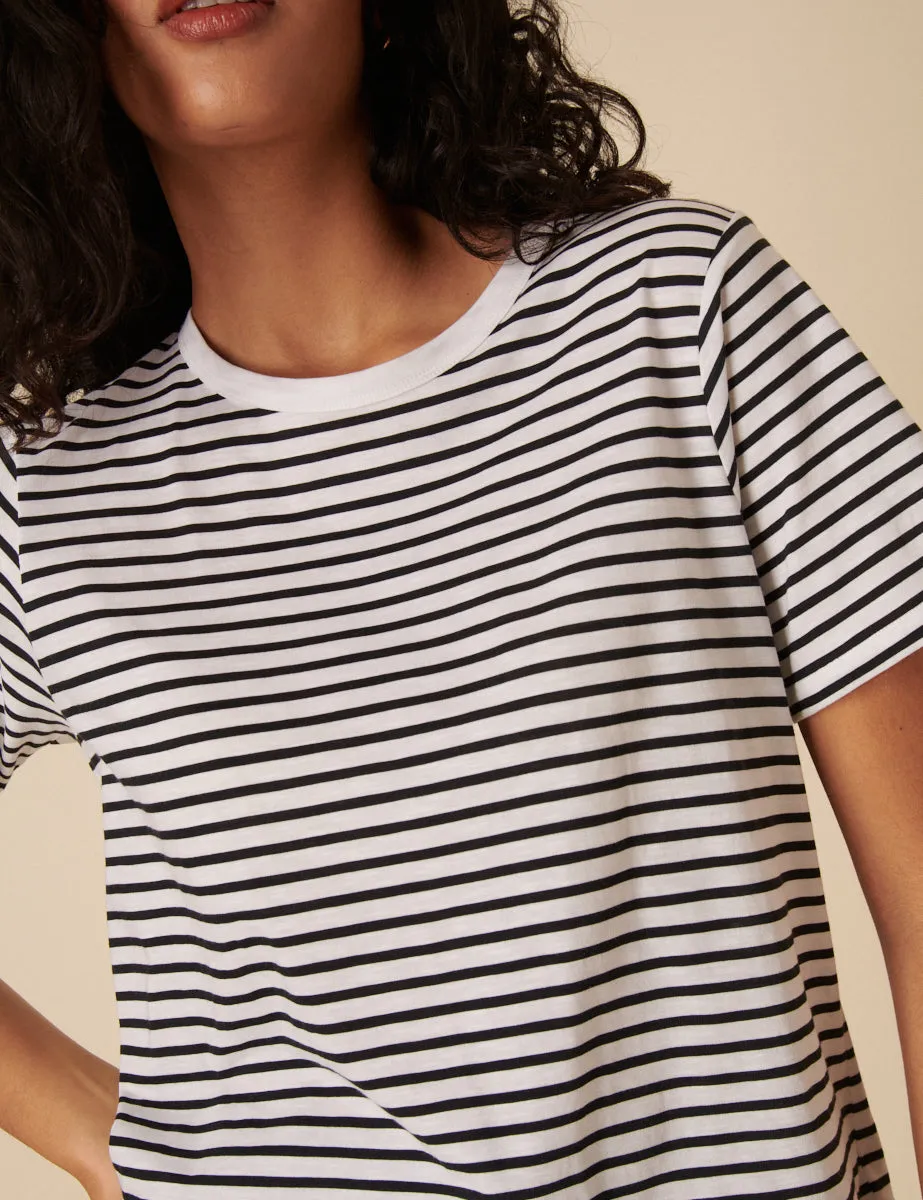 Black And White Striped Easy Fit T-Shirt sold by Nobody's Child product image thumbnail 2