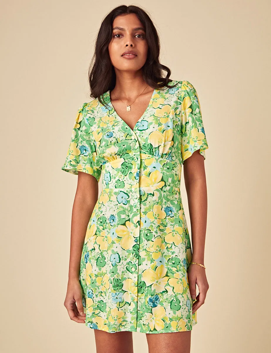 Green Floral Alexa Mini Dress sold by Nobody's Child