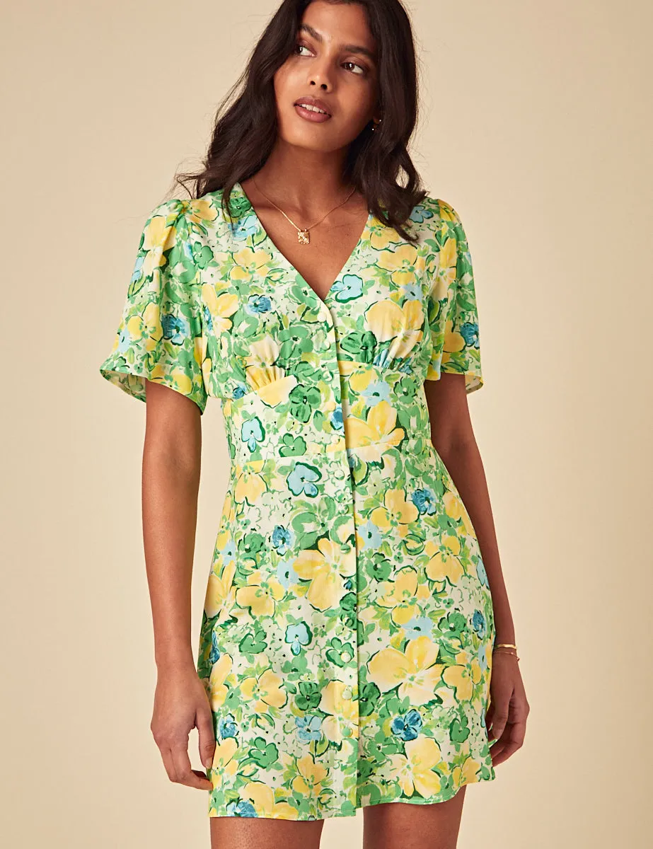 Green Floral Alexa Mini Dress sold by Nobody's Child product image thumbnail 2