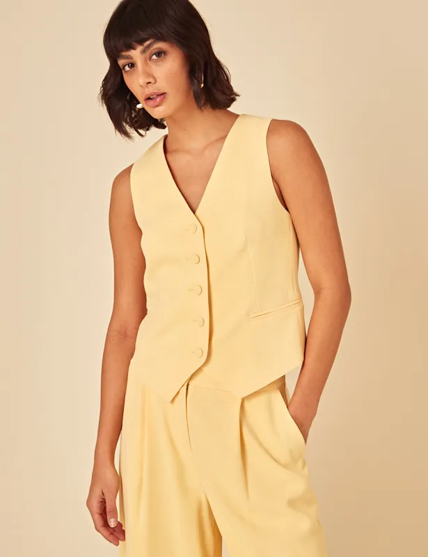 Butter Yellow Tailored Waistcoat sold by Nobody's Child