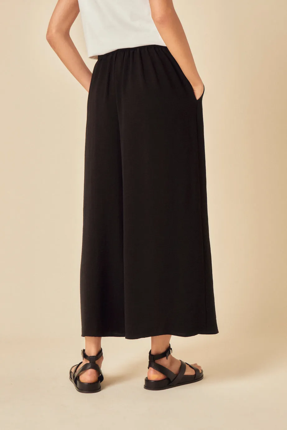 Black Wide Leg Cropped Zeena Trousers sold by Nobody's Child product image thumbnail 5