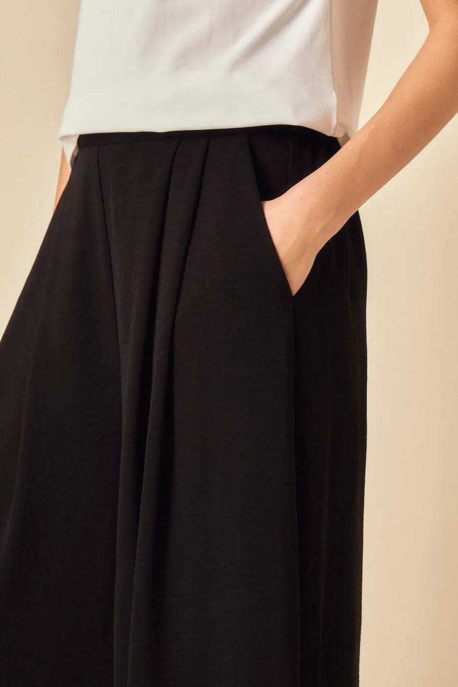 Black Wide Leg Cropped Zeena Trousers sold by Nobody's Child product image thumbnail 2