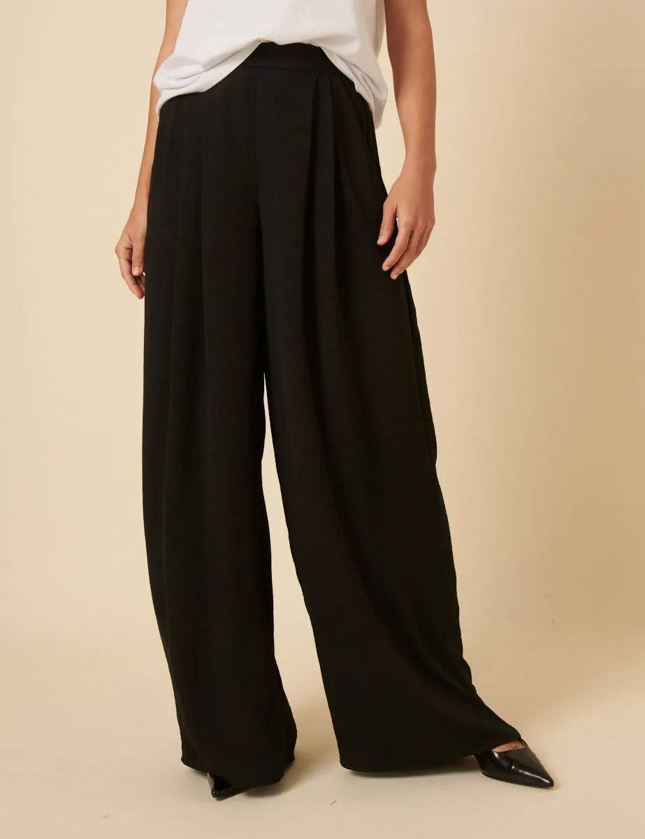 Black Wide Leg Zeena Trousers sold by Nobody's Child