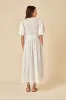 White Short Sleeve Starlight Midi Dress sold by Nobody's Child