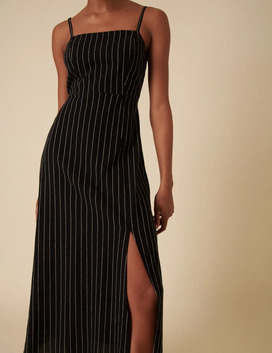 Black Striped Maddie Midi Dress sold by Nobody's Child product image thumbnail 2