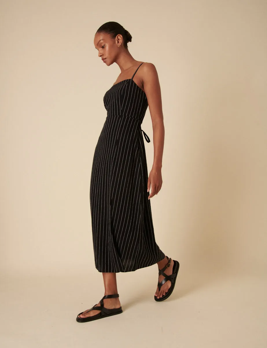 Black Striped Maddie Midi Dress sold by Nobody's Child product image thumbnail 3