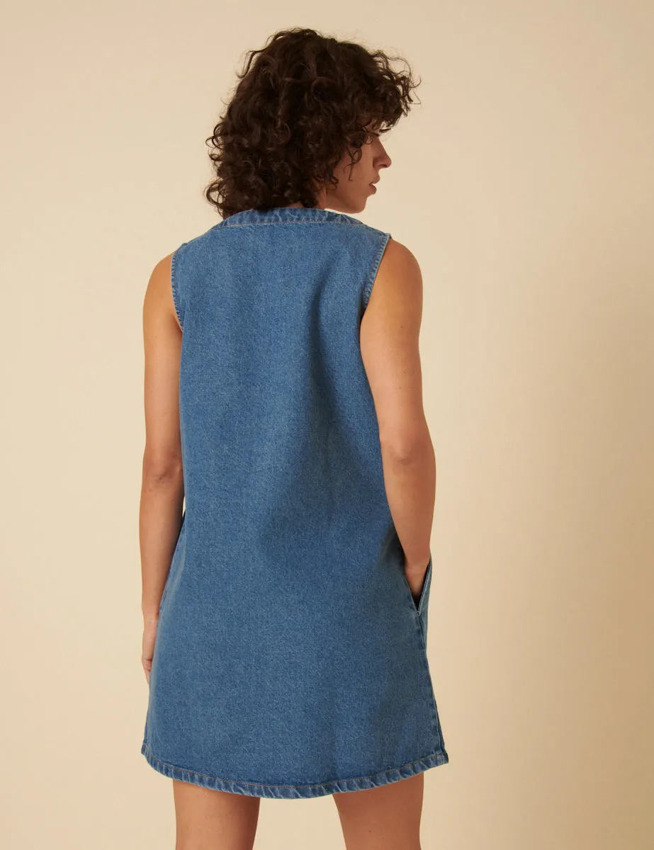 Blue Denim Lykke Mini Dress sold by Nobody's Child product image thumbnail 4