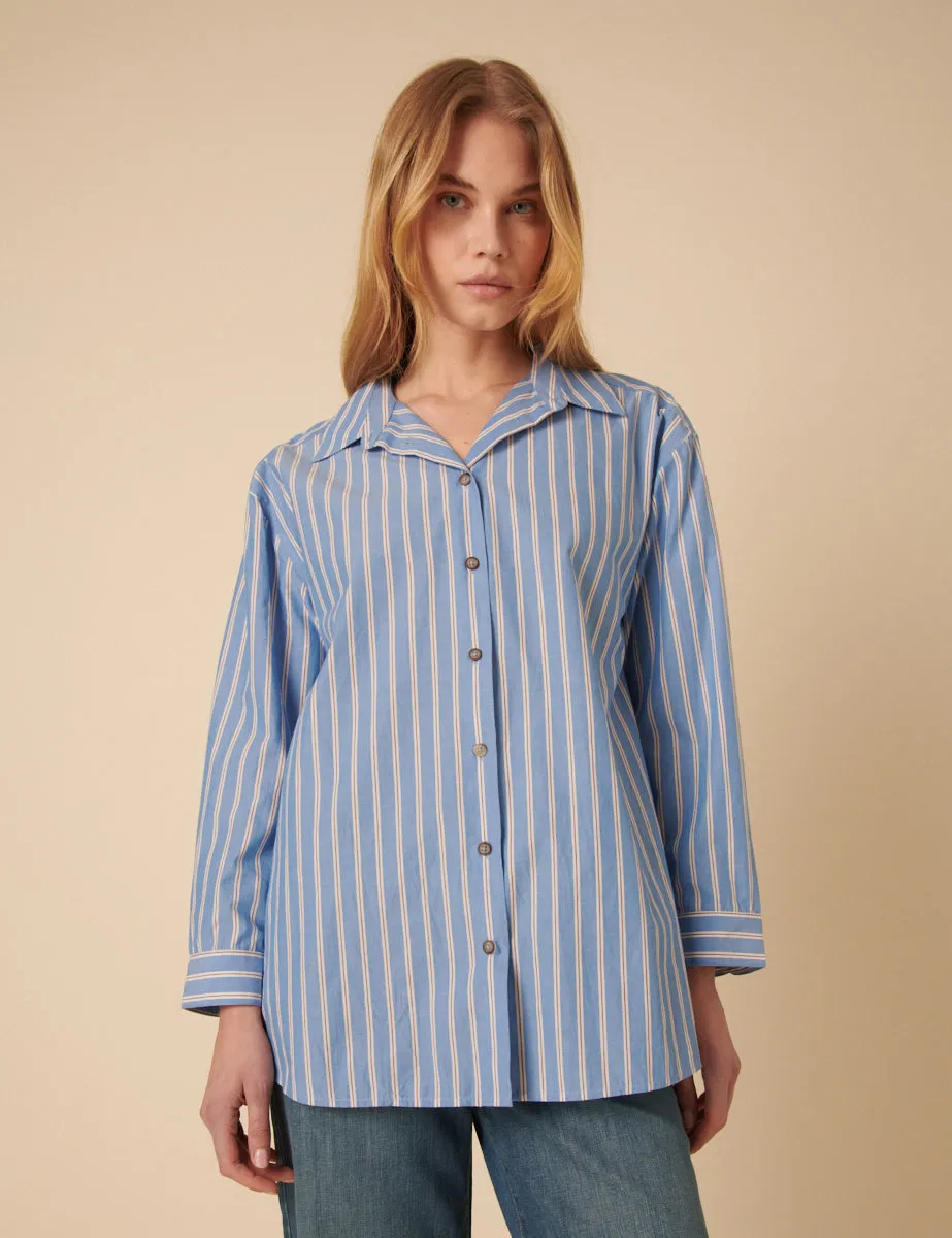 Blue Pinstripe Shirt sold by Nobody's Child product image thumbnail 3