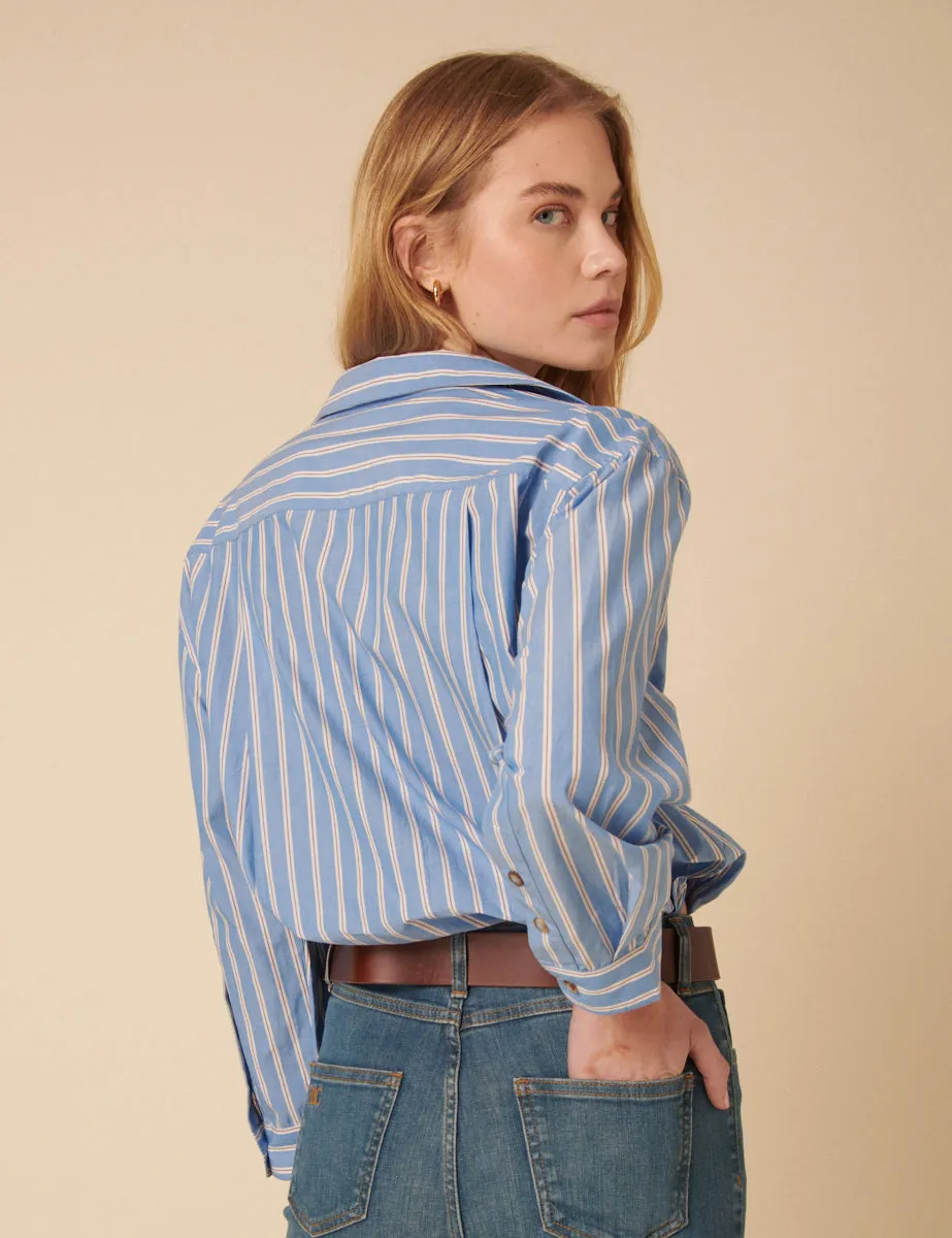 Blue Pinstripe Shirt sold by Nobody's Child product image thumbnail 5