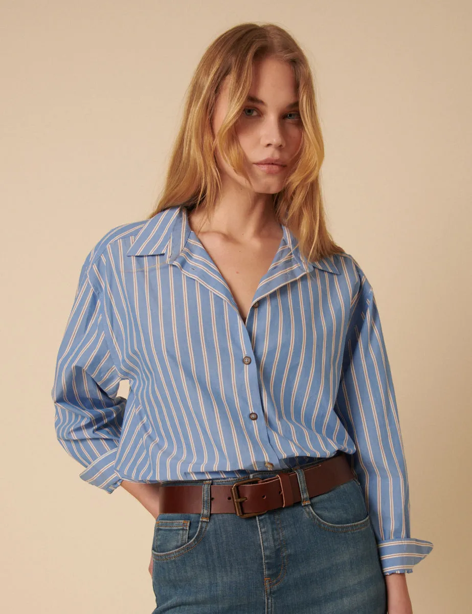 Blue Pinstripe Shirt sold by Nobody's Child