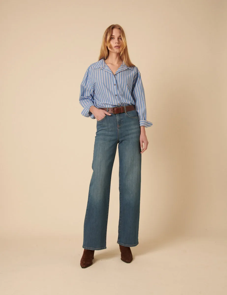 Blue Pinstripe Shirt sold by Nobody's Child product image thumbnail 4