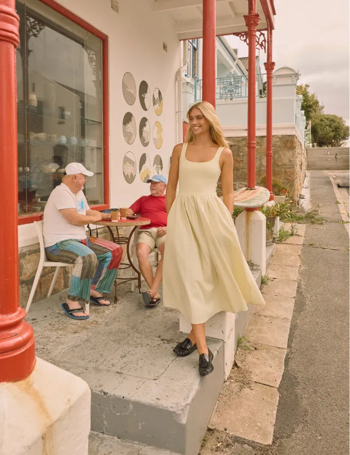 Butter Yellow Colorado Midi Dress sold by Nobody's Child