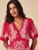 Red Floral Embroidered Nicky Mini Dress sold by Nobody's Child