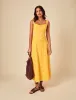 Yellow Floral Embroidered Sofia Midi Dress sold by Nobody's Child