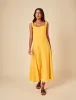 Yellow Floral Embroidered Sofia Midi Dress sold by Nobody's Child