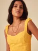 Yellow Floral Embroidered Sofia Midi Dress sold by Nobody's Child