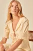 Butter Yellow Linen-blend Tie Front Louise Mini Dress sold by Nobody's Child