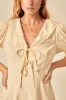 Butter Yellow Linen-blend Tie Front Louise Mini Dress sold by Nobody's Child
