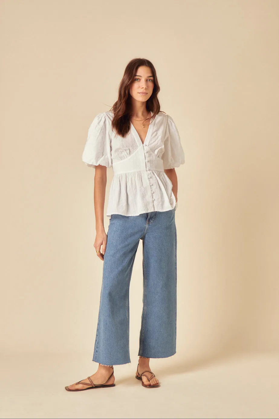 White Puff Sleeve Starlight Top sold by Nobody's Child product image thumbnail 2