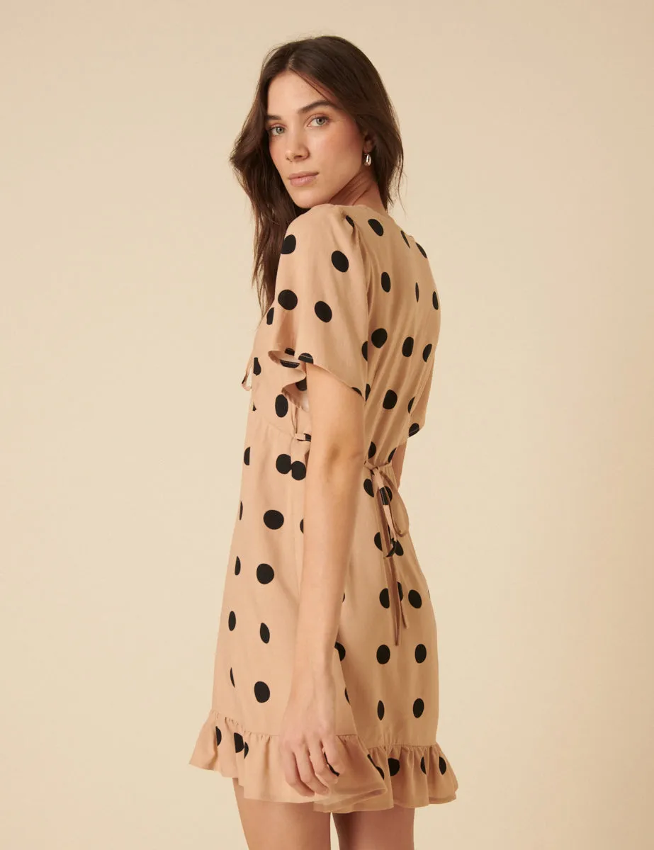 Petite Cream Polka Dot Dalia Mini Dress sold by Nobody's Child product image thumbnail 4