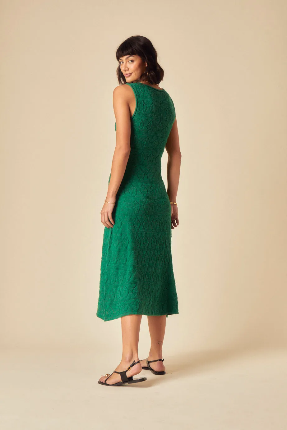Green Pointelle Knitted Midi Dress sold by Nobody's Child product image thumbnail 5