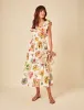 Cream Printed Cassidy Midi Dress sold by Nobody's Child